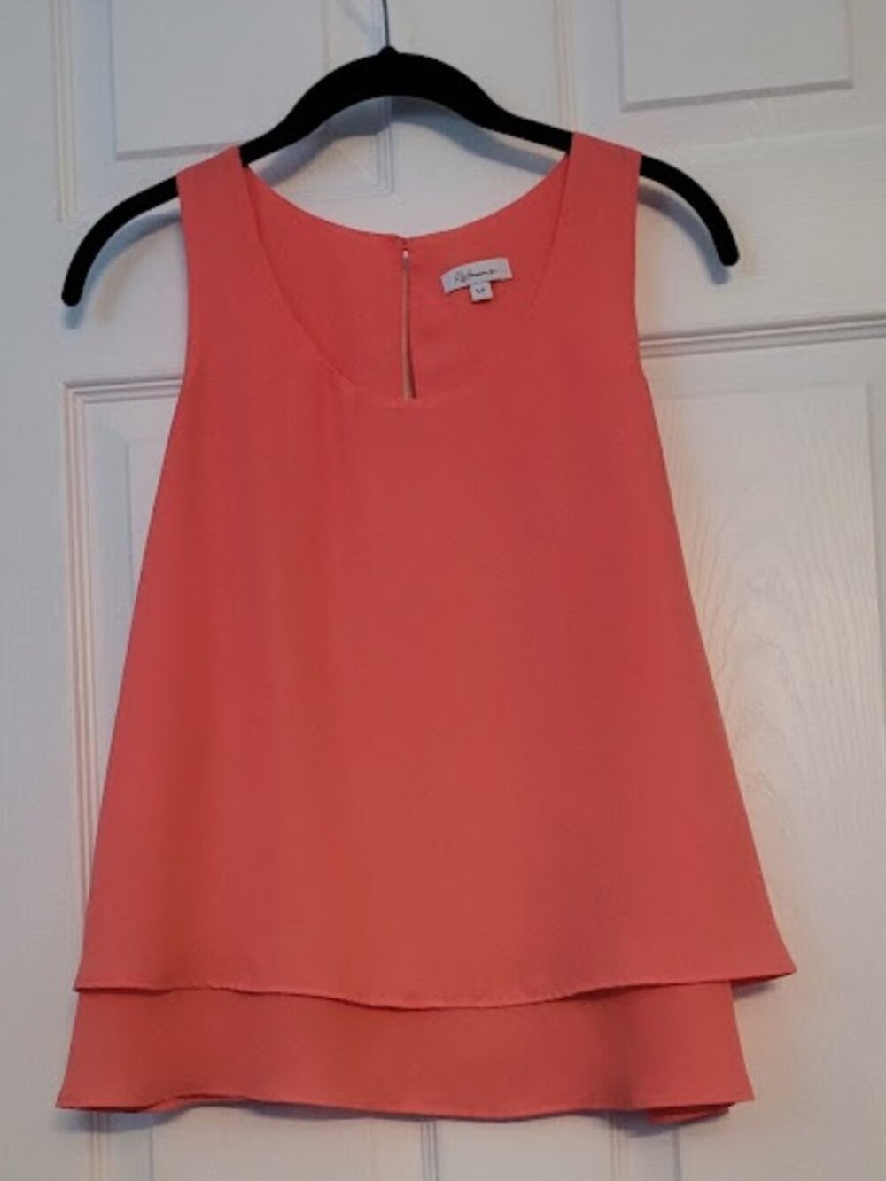 Reitmans Coral Double Layer Sleeveless Tank Blouse Size Small-Beach to Office